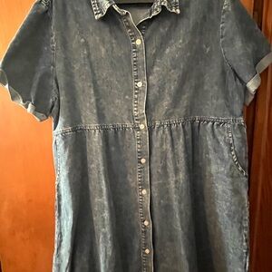 Denim Button-Up Dress